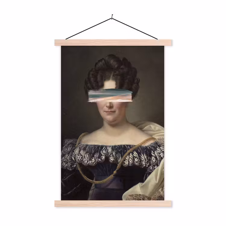 Johanna Henriette Engelen - Dubois Drahonet - Pastel textielposter latten blank klein -3d