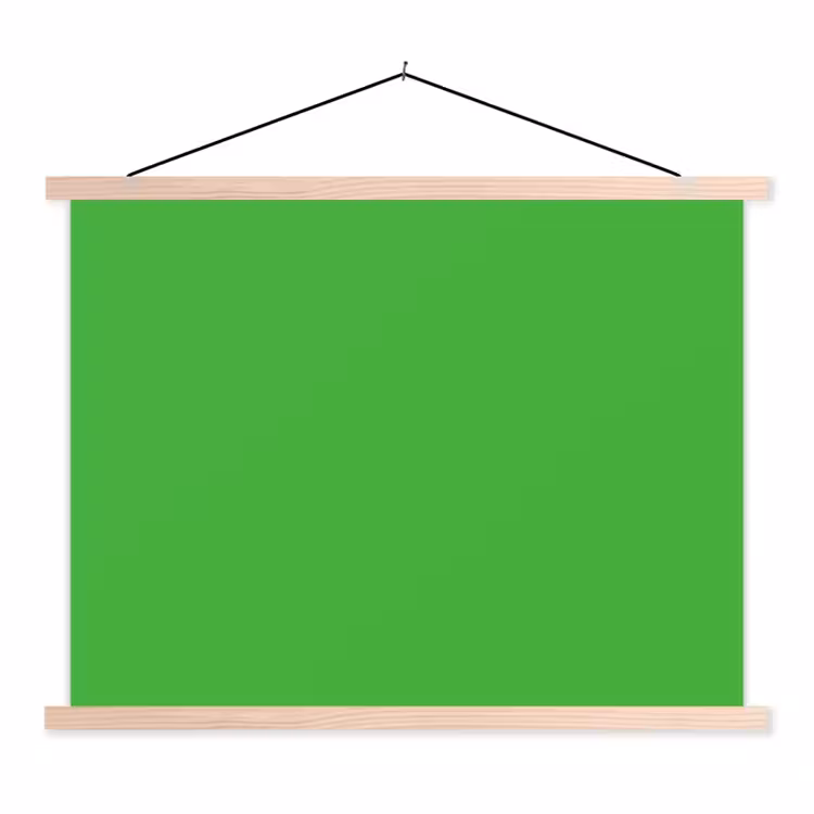 Kelly - Green - Groen textielposter latten blank klein 122 -3d