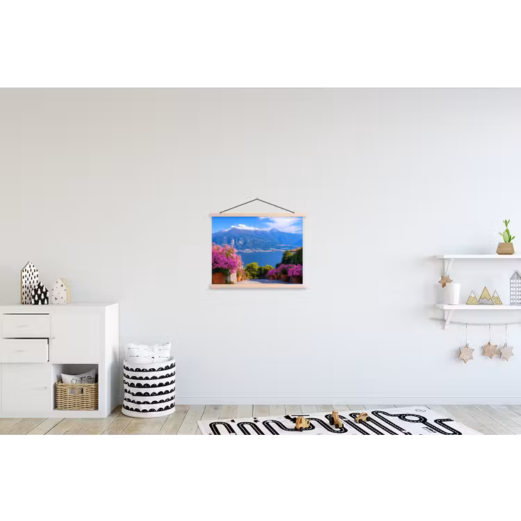 Lake Como - Italië - Landschap textielposter latten blank klein -kinderkamer