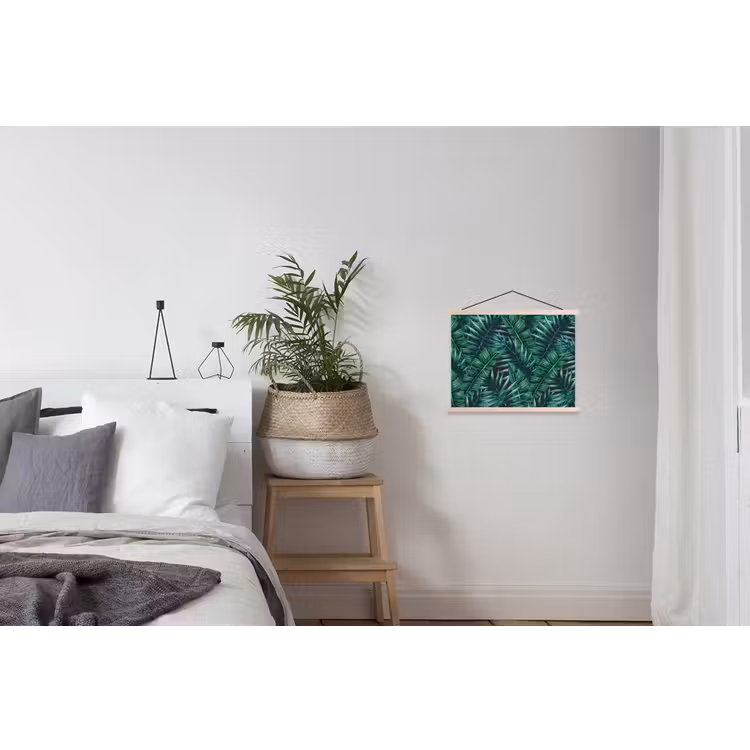 Bladeren - Tropisch - Jungle - Natuur textielposter latten blank klein -woonkamer
