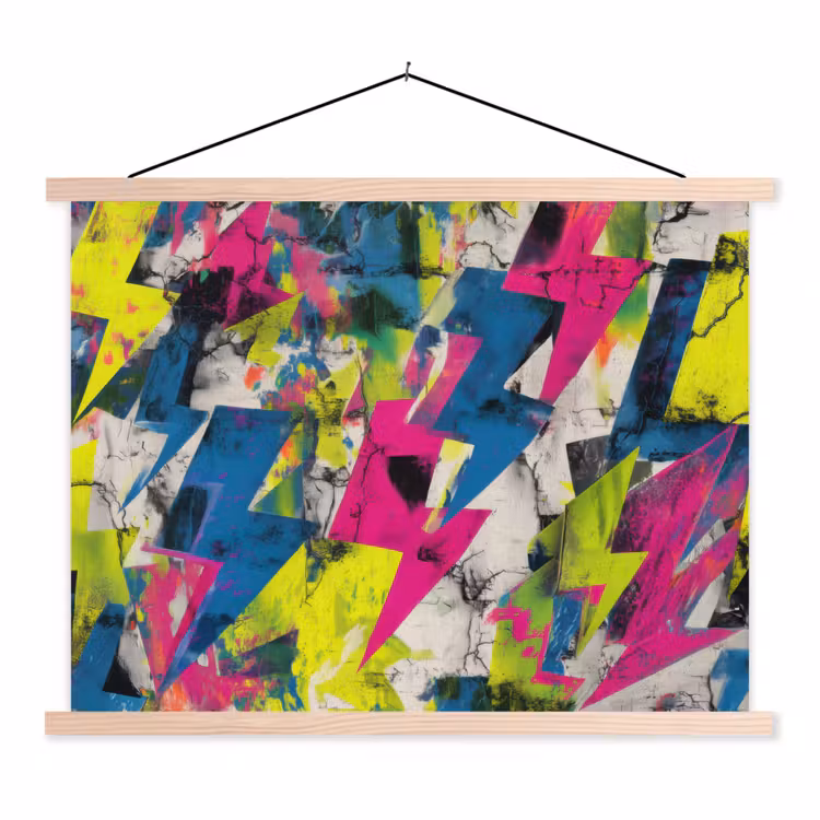 Bliksemschichten - Patroon - Marmer - Kleuren textielposter latten blank klein -3d