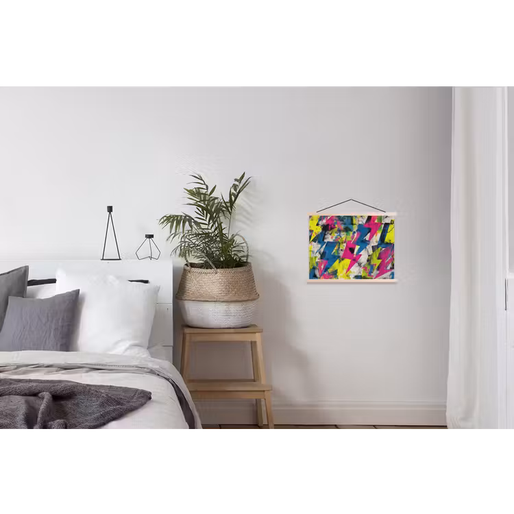 Bliksemschichten - Patroon - Marmer - Kleuren textielposter latten blank klein -woonkamer