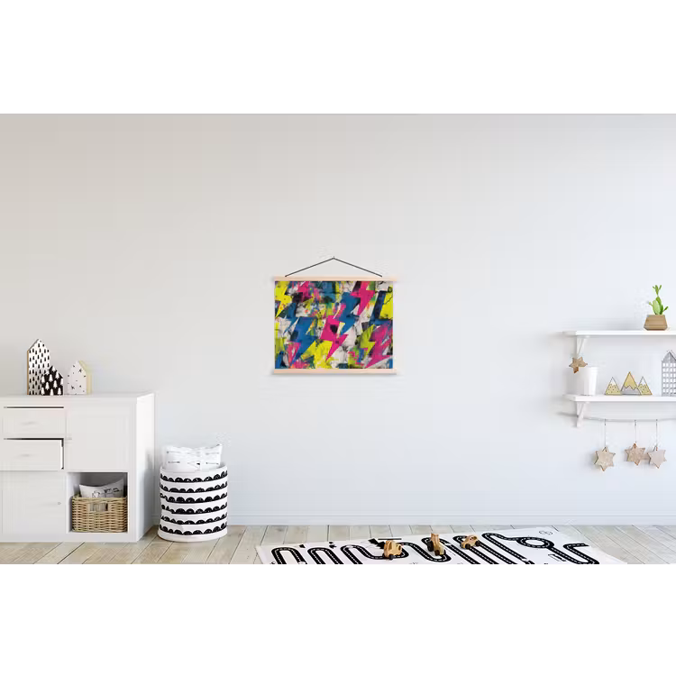 Bliksemschichten - Patroon - Marmer - Kleuren textielposter latten blank klein -kinderkamer