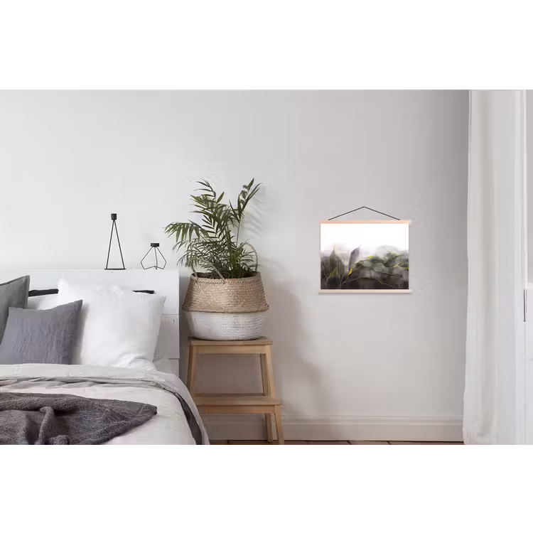 Marmer - Zwart - Goud - Luxe - Marmerlook textielposter latten blank klein -woonkamer