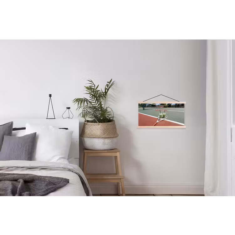 Matcha Club - Tennis - Matcha textielposter latten blank klein -woonkamer