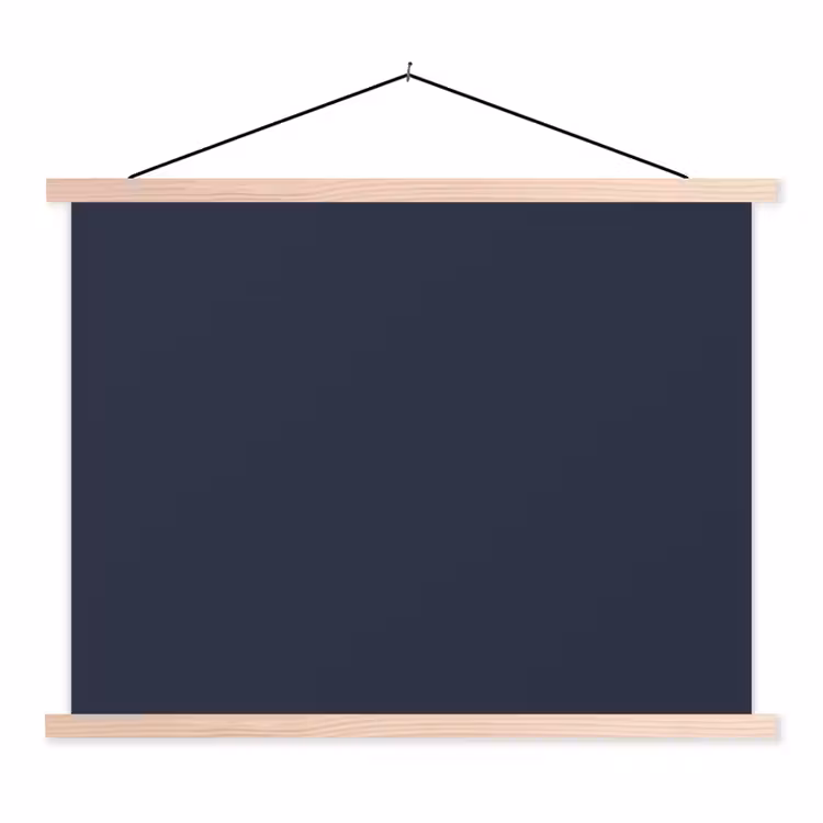 Midnight - Swing - Blauw textielposter latten blank klein 122 -3d