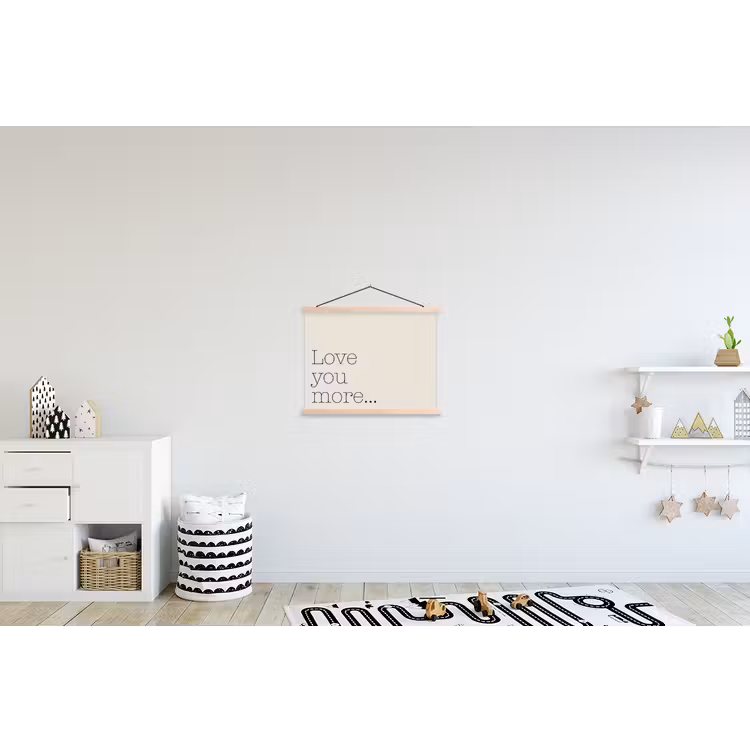 Minimalistisch - Love - Beige textielposter latten blank klein -kinderkamer
