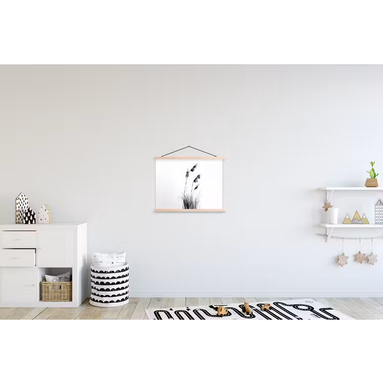 Minimalistisch - Stelen - Wit textielposter latten blank klein -kinderkamer