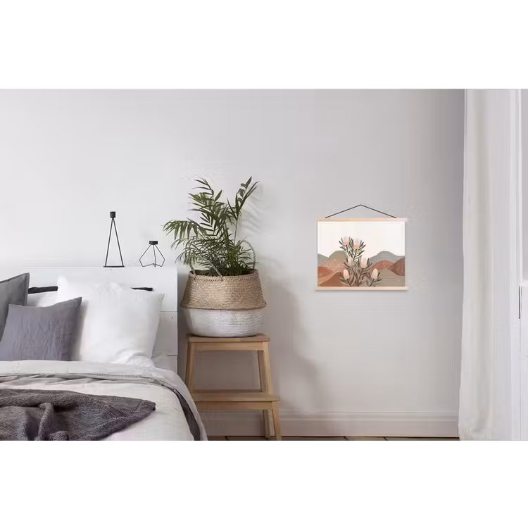 Modern - Heuvels - Terracotta textielposter latten blank klein -woonkamer