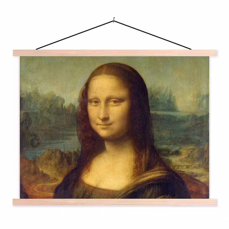 Mona Lisa - Leonardo da Vinci textielposter latten blank klein -3d