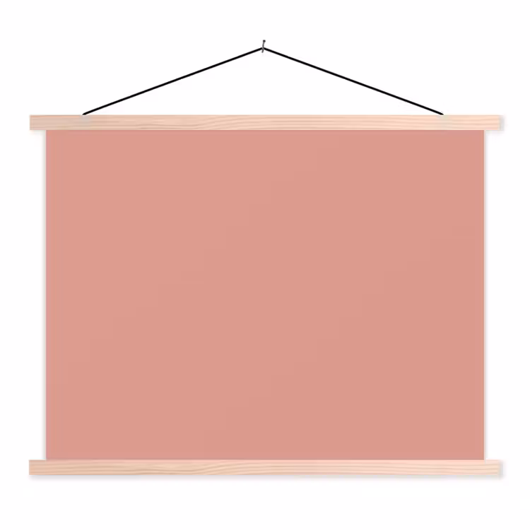 Muted - Salmon - Koraal textielposter latten blank klein 122 -3d