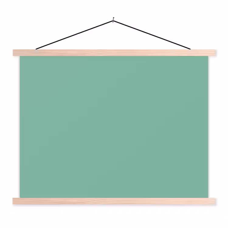 Ocean - Jade - Groen textielposter latten blank klein 122 -3d