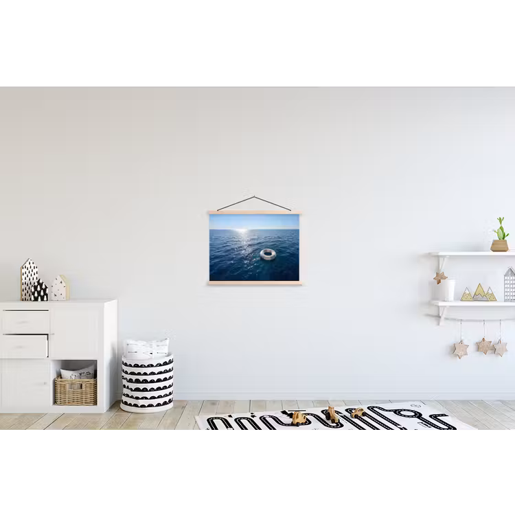 Oceaan - Zwemband - Horizon textielposter latten blank klein -kinderkamer