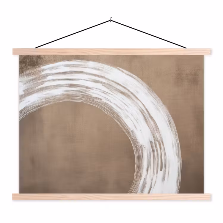 Verf - Bruin - Japandi textielposter latten blank klein -3d