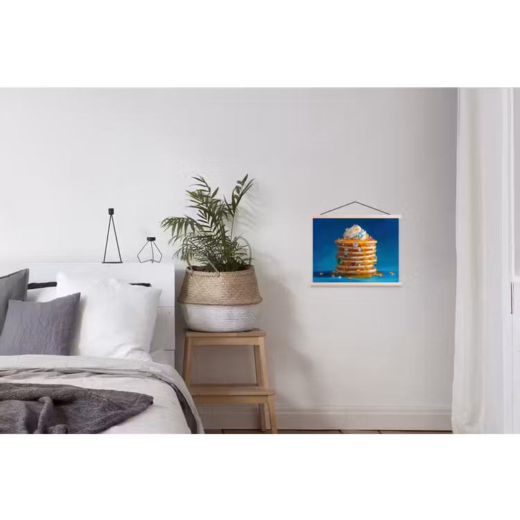 Pannenkoeken - Steentjes - Glitter - Slagroom textielposter latten blank klein -woonkamer