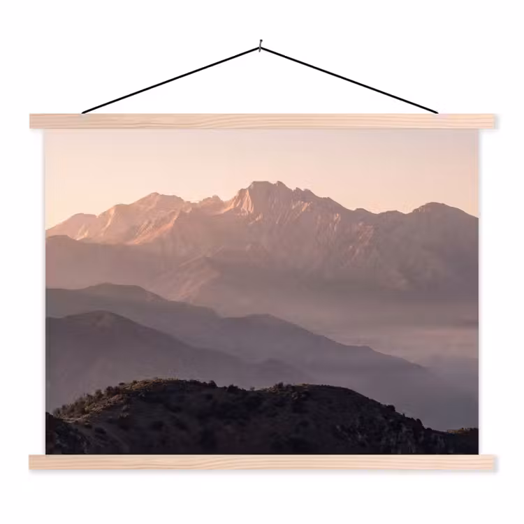 Panorama - Landschap - Bergen textielposter latten blank klein -3d