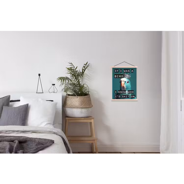 Parkiet - Turquoise - Quotes - Decoratie textielposter latten blank klein -woonkamer
