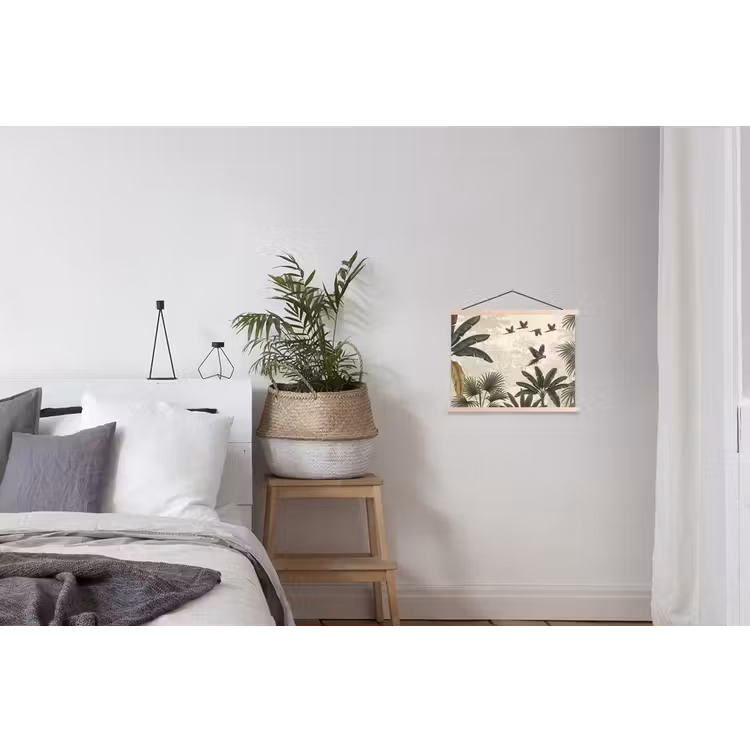 Papagaaien - Jungle - Tropisch - Green textielposter latten blank klein -woonkamer