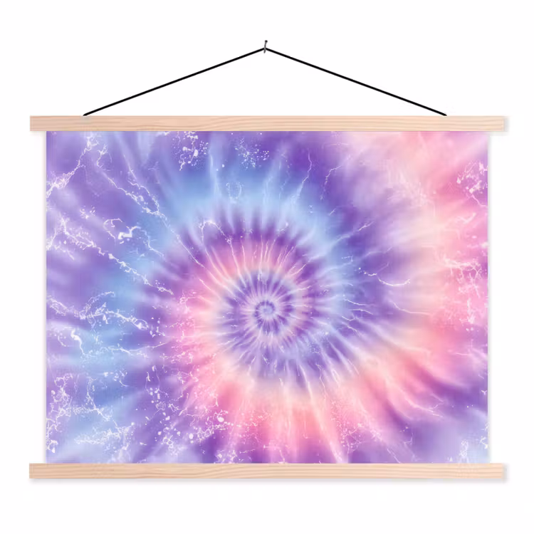 Pasteltinten - Paars - Spiraal - Marmer textielposter latten blank klein -3d
