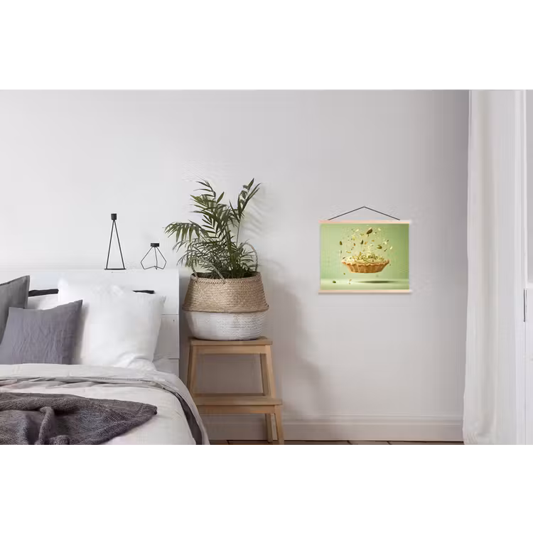 Pistache - Taart - Noten - Eten textielposter latten blank klein -woonkamer