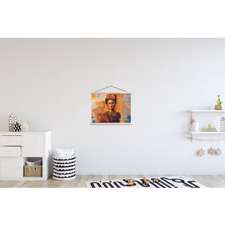 Portret - Sieraden - Schilderachtig textielposter latten blank klein -kinderkamer