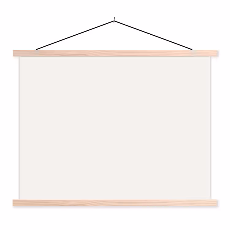 Pure - Alabaster - Wit textielposter latten blank klein 122 -3d