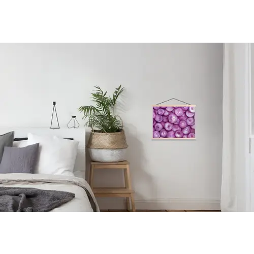 Paars - Uien - Close up textielposter latten blank klein -woonkamer