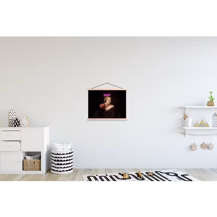 Quote - Neon - vrouw textielposter latten blank klein -kinderkamer