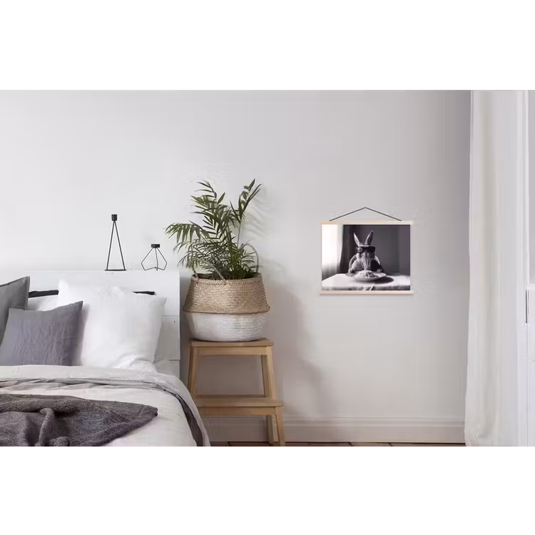 Konijn - Bunny - Zonnebril - Tafelkleed - Pasta - Schattig textielposter latten blank klein -woonkamer