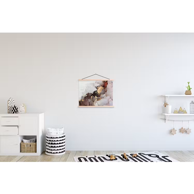 Rood - Marmer - Goud textielposter latten blank klein -kinderkamer
