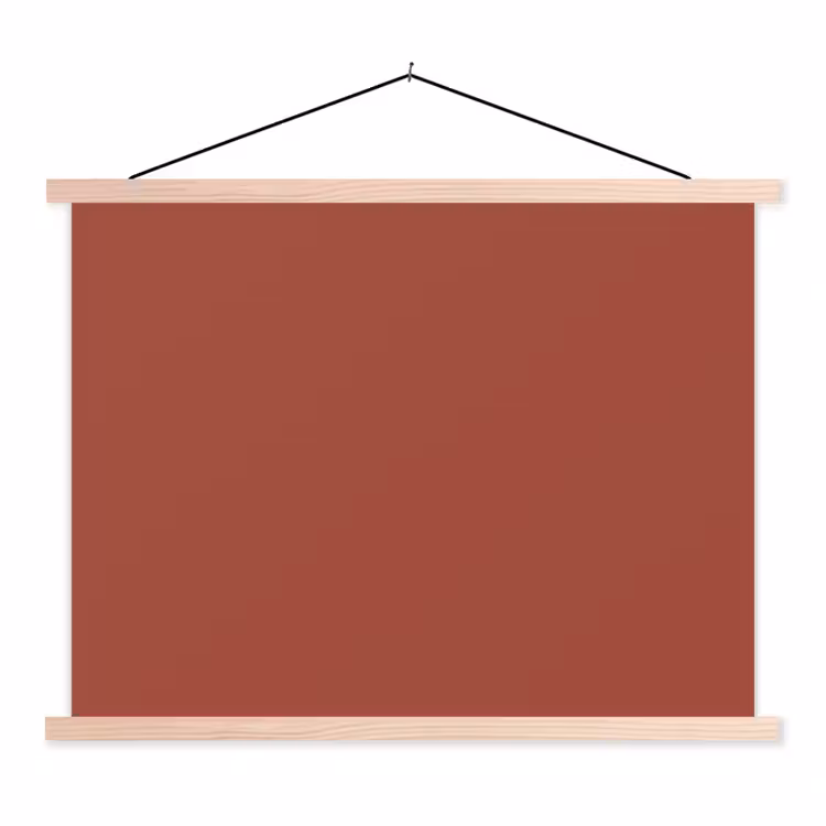 Rustic - Terracotta - Oranje textielposter latten blank klein 122 -3d