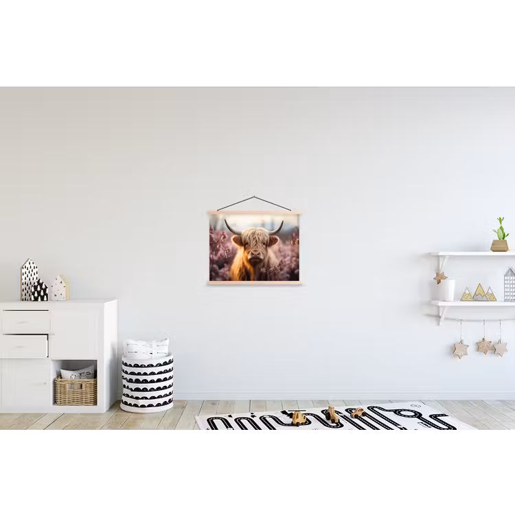 HOOFD textielposter latten blank klein -kinderkamer