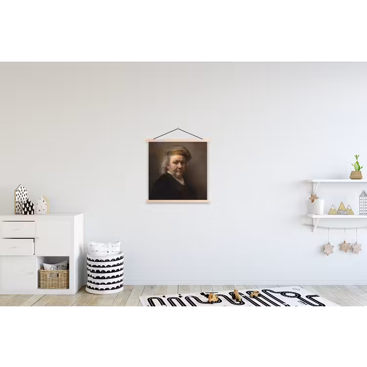 Zelfportret - Schilderij van Rembrandt van Rijn textielposter latten blank klein -kinderkamer