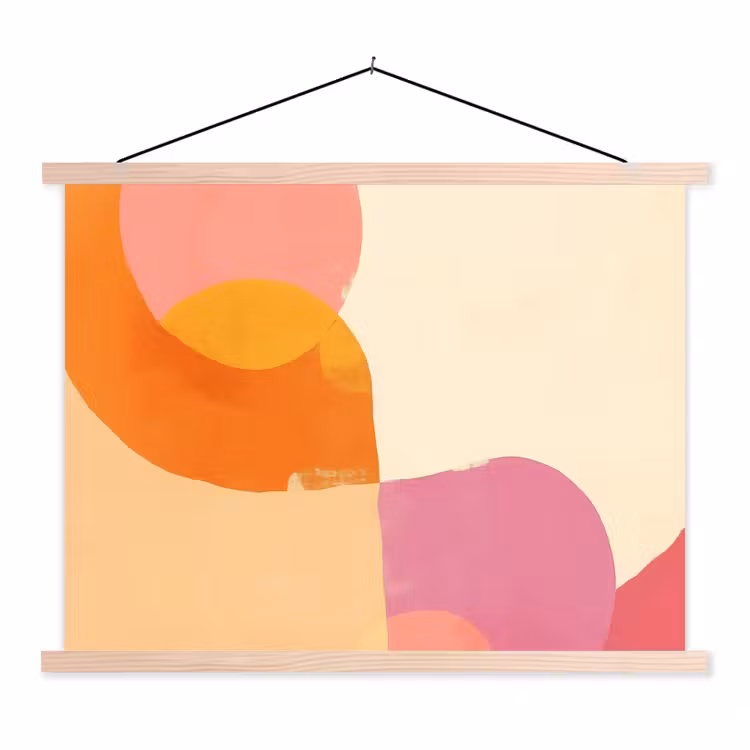 Vormen - Abstract - Kleurrijk textielposter latten blank klein -3d