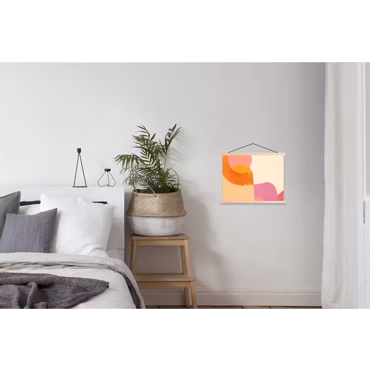 Vormen - Abstract - Kleurrijk textielposter latten blank klein -woonkamer