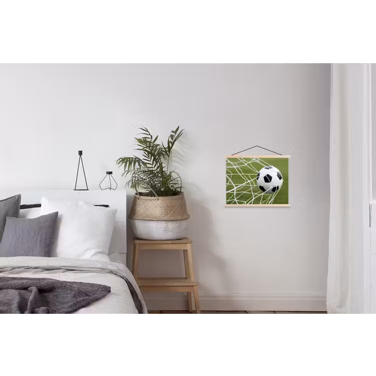 Voetbal - Goal - Net - Sport textielposter latten blank klein -woonkamer