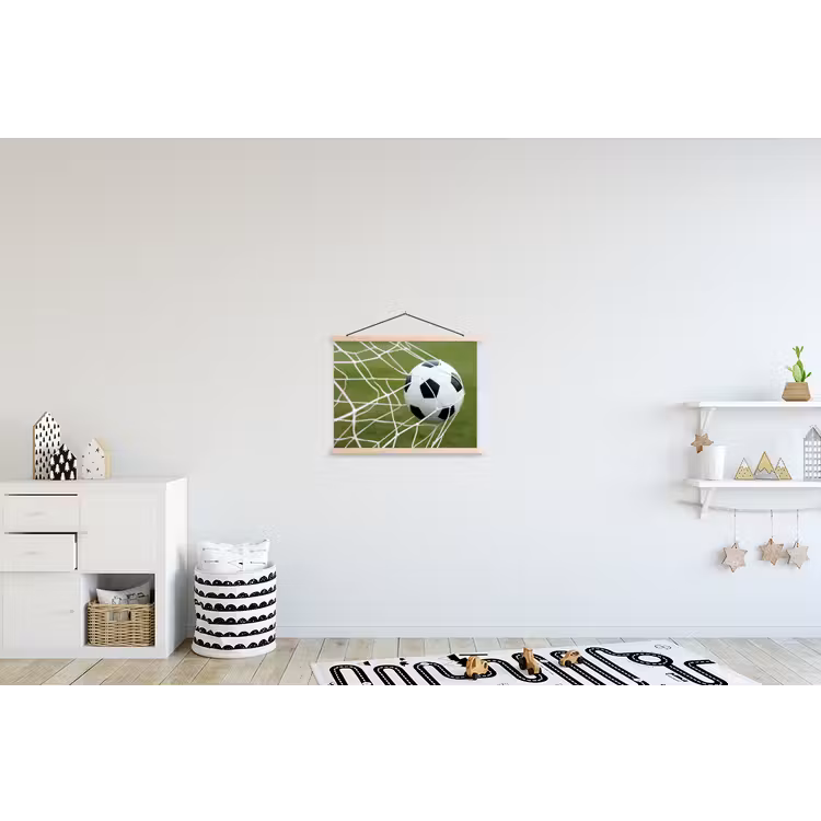Voetbal - Goal - Net - Sport textielposter latten blank klein -kinderkamer