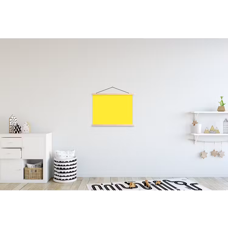 Soft - Custard - Geel textielposter latten blank klein 122 -kinderkamer
