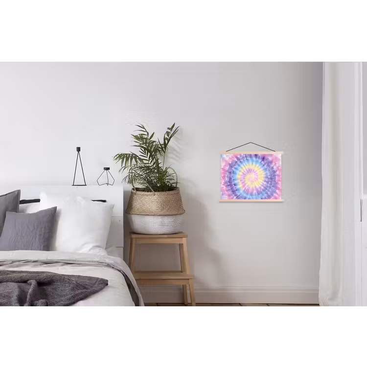 Spiraal - Tie dye - Pasteltinten textielposter latten blank klein -woonkamer