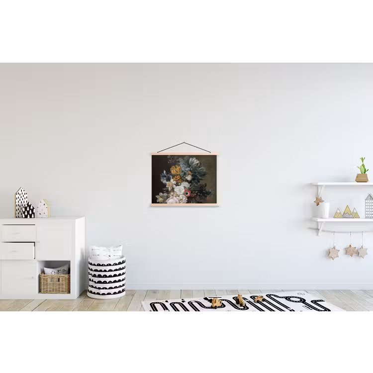 Stilleven met bloemen - Schilderij van Eelke Jelles Eelkema textielposter latten blank klein -kinderkamer