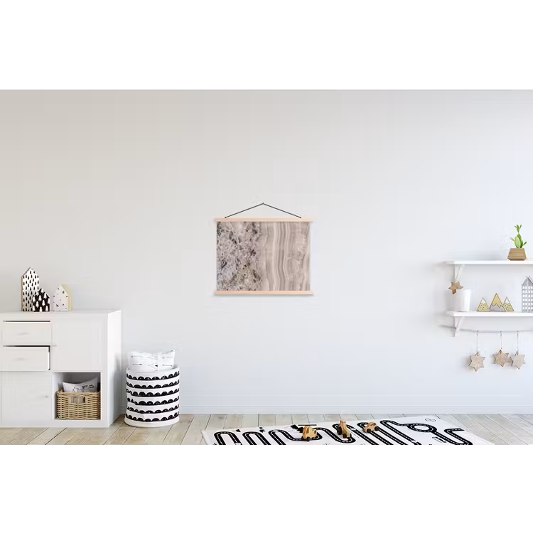 Steen - Textuur - Abstract - Beige - Wit textielposter latten blank klein -kinderkamer