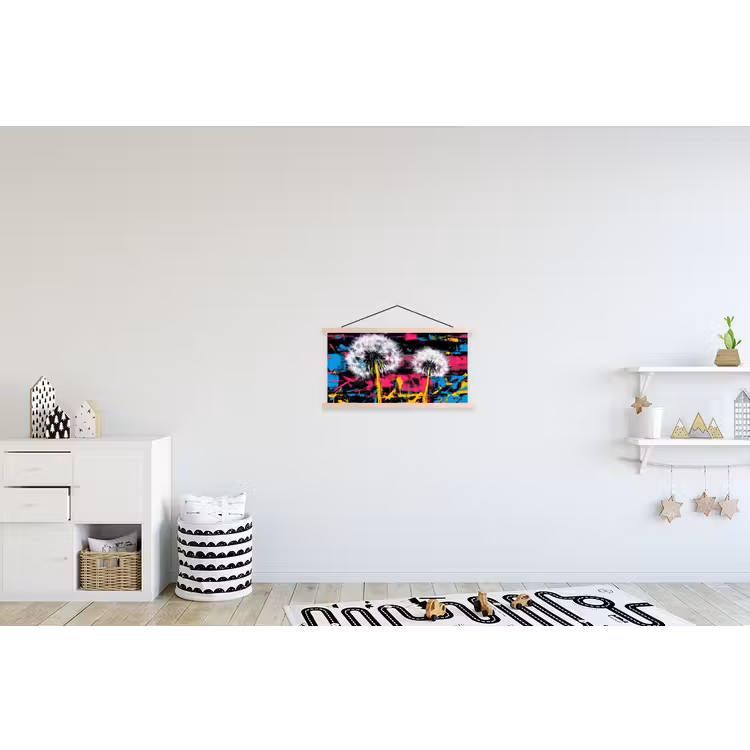 Street Art - Kleurrijk - Muur textielposter latten blank klein -kinderkamer