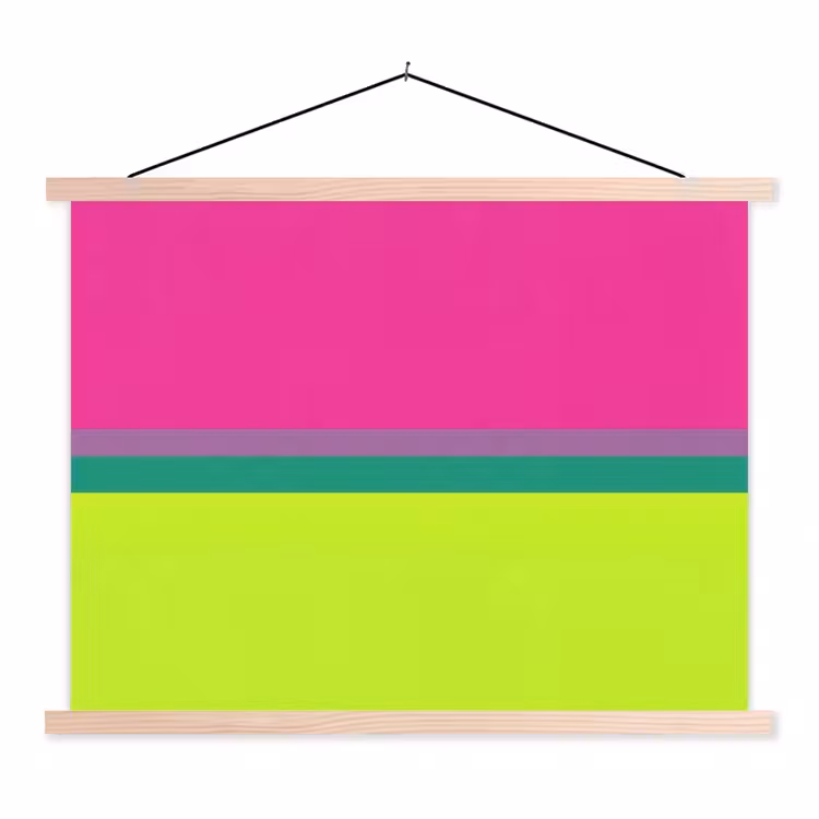 Strepen - Modern - Kleurrijk textielposter latten blank klein -3d