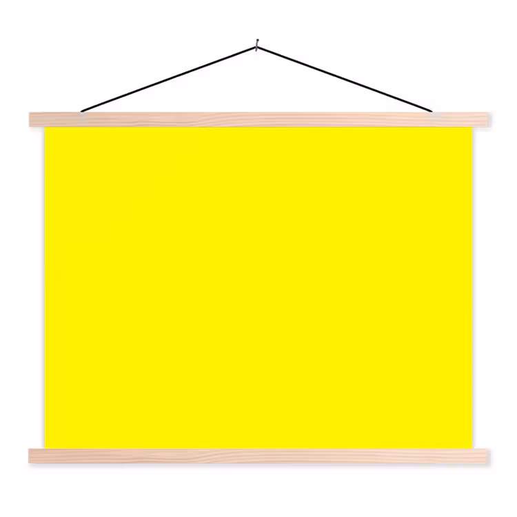 Sunshine - Glow - Geel textielposter latten blank klein 122 -3d