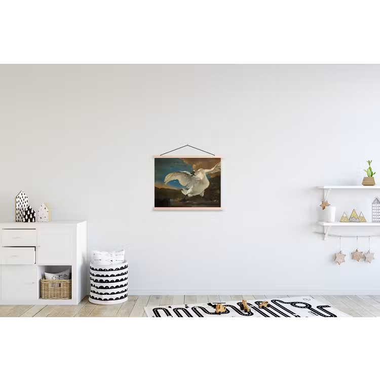 Zwaan - Oude meesters - Jan Asselijn textielposter latten blank klein -kinderkamer
