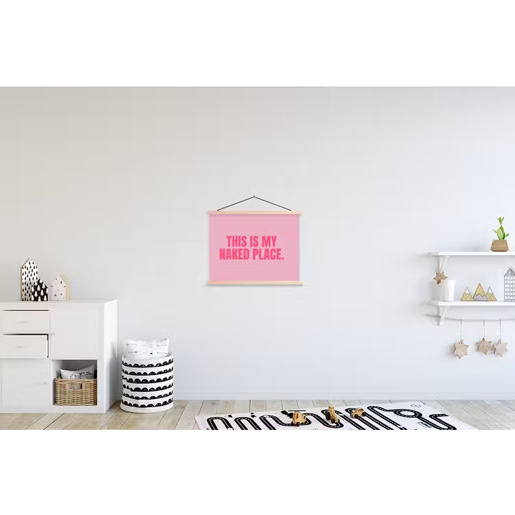 Tekst - Modern - Roze textielposter latten blank klein -kinderkamer