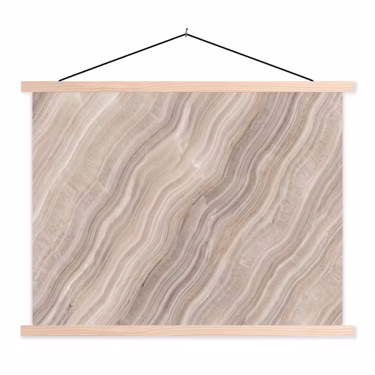 Textuur - Golvend - Abstract - Modern - Beige textielposter latten blank klein -3d