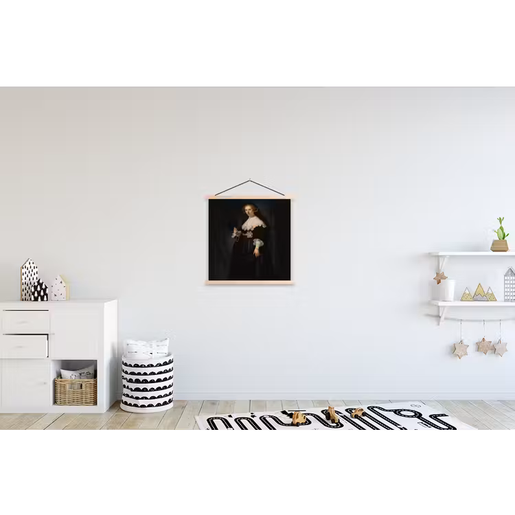 Het huwelijksportret van Oopjen Coppit - Rembrandt van Rijn textielposter latten blank klein -kinderkamer