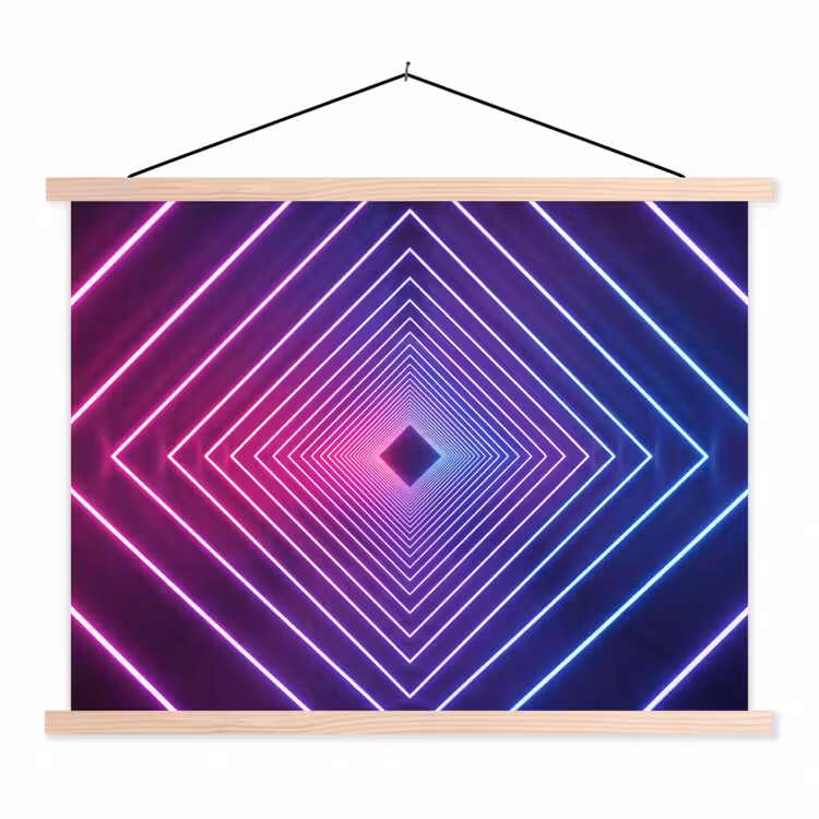 Driedimensionaal - Tunnel - Ruimte textielposter latten blank klein -3d