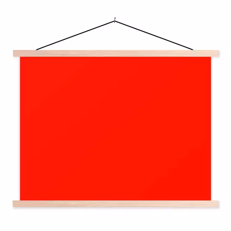 Vibrant - Vermilion - Rood textielposter latten blank klein 122 -3d